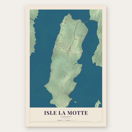 Isle La Motte, Vermont map print, the full design