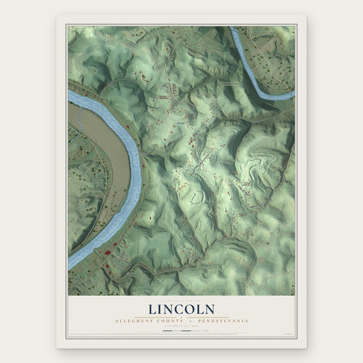 Lincoln, Allegheny County, Pennsylvania map print, the full design