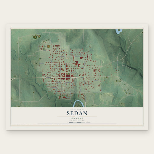 Sedan, Kansas map print, the full design