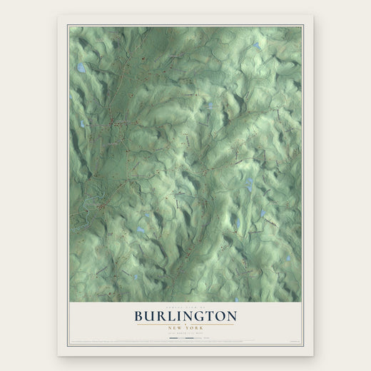 Burlington, New York map print, the full design