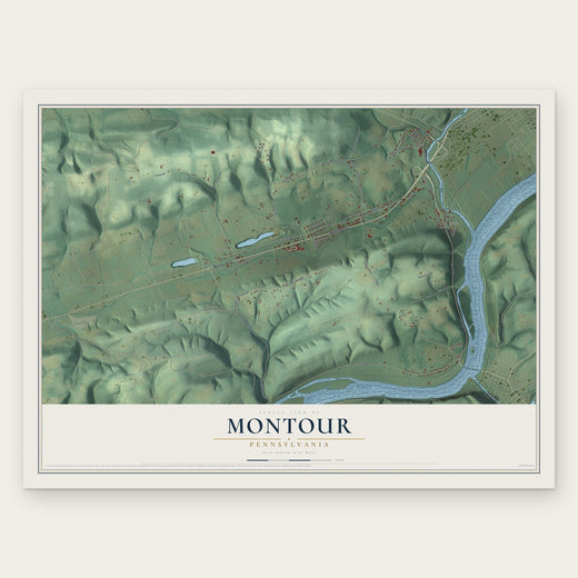 Montour, Pennsylvania map print, the full design