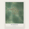 Plainville, Illinois map print, the full design