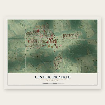 Lester Prairie, Minnesota map print, the full design