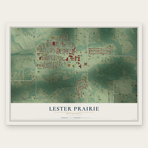 Lester Prairie, Minnesota map print, the full design
