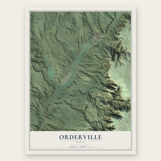 Orderville, Utah map print, the full design