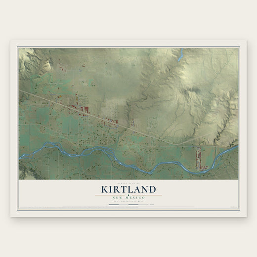 Kirtland, New Mexico map print, the full design