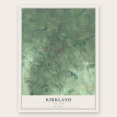 Kirkland, New York map print, the full design