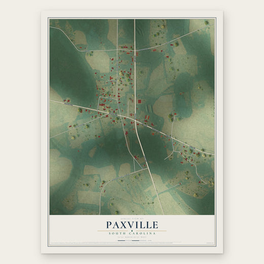 Paxville, South Carolina map print, the full design