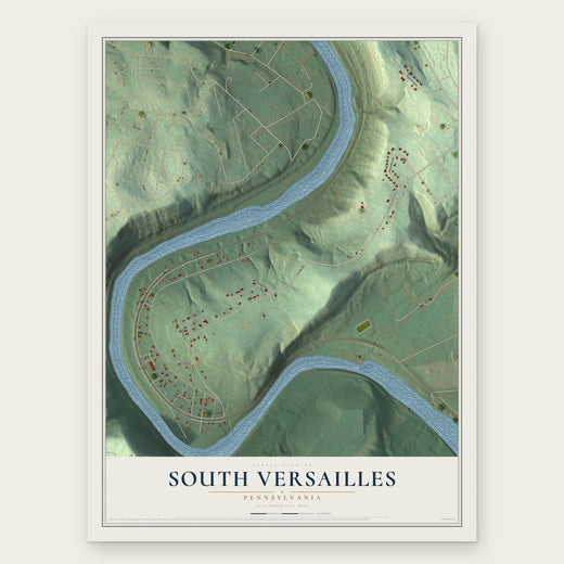 South Versailles, Pennsylvania map print, the full design
