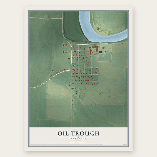 Oil Trough, Arkansas map print, the full design