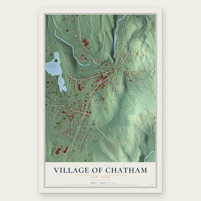 Village of Chatham, New York map print, the full design