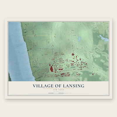 Village of Lansing, New York map print, the full design