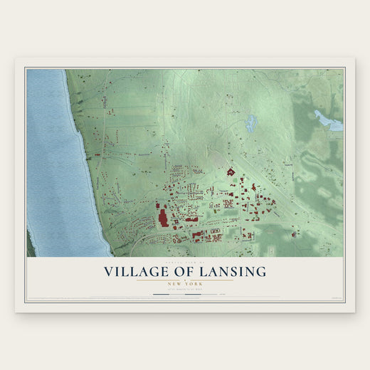 Village of Lansing, New York map print, the full design