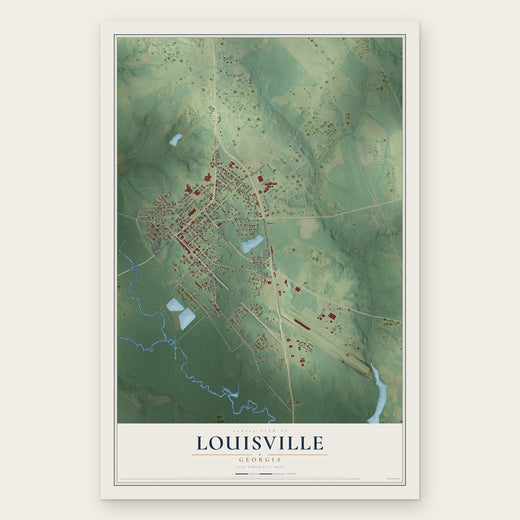 Louisville, Georgia map print, the full design