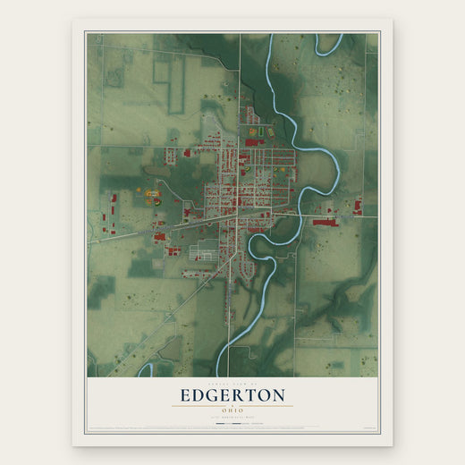 Edgerton, Ohio map print, the full design