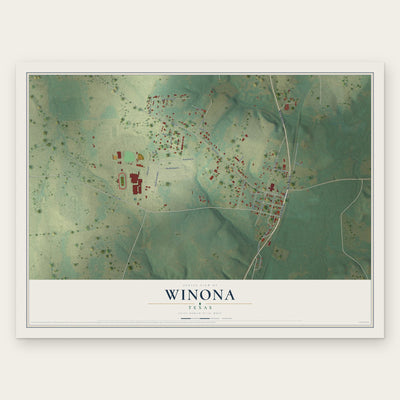 Winona, Texas map print, the full design