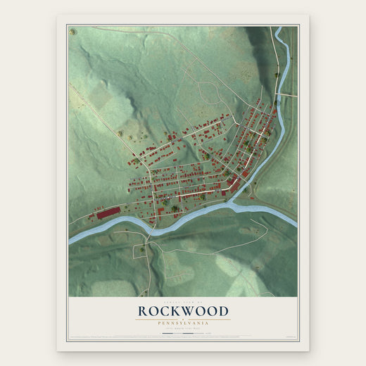 Rockwood, Pennsylvania map print, the full design