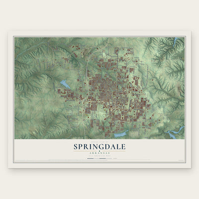 Springdale, Arkansas map print, the full design