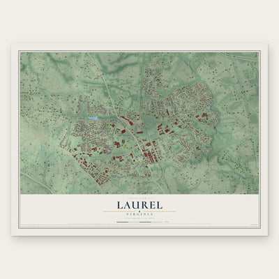 Laurel, Virginia map print, the full design