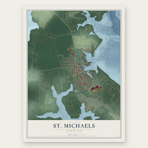 St. Michaels, Maryland map print, the full design