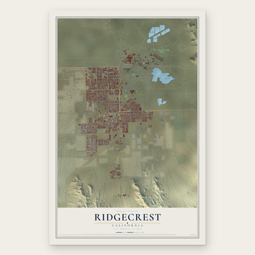 Ridgecrest, California map print, the full design