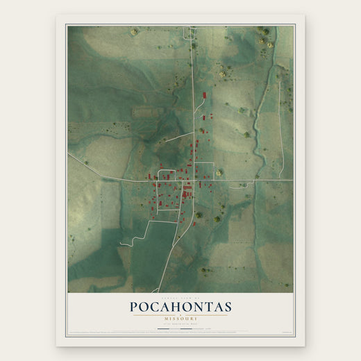 Pocahontas, Missouri map print, the full design