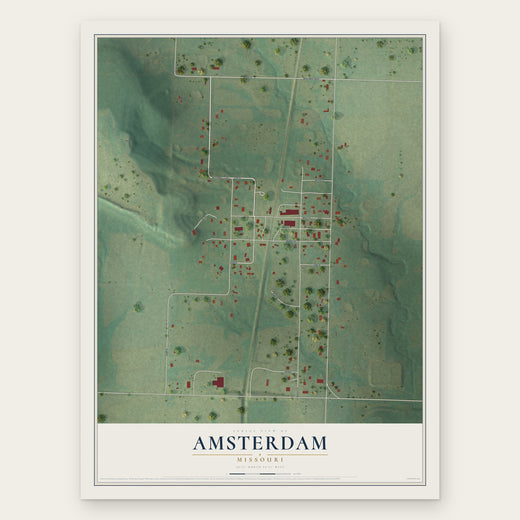 Amsterdam, Missouri map print, the full design