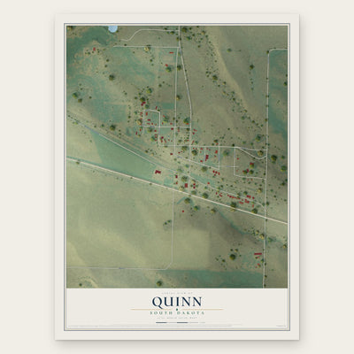 Quinn, South Dakota map print, the full design