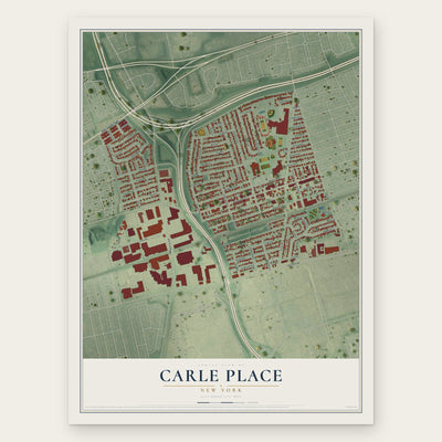 Carle Place, New York map print, the full design