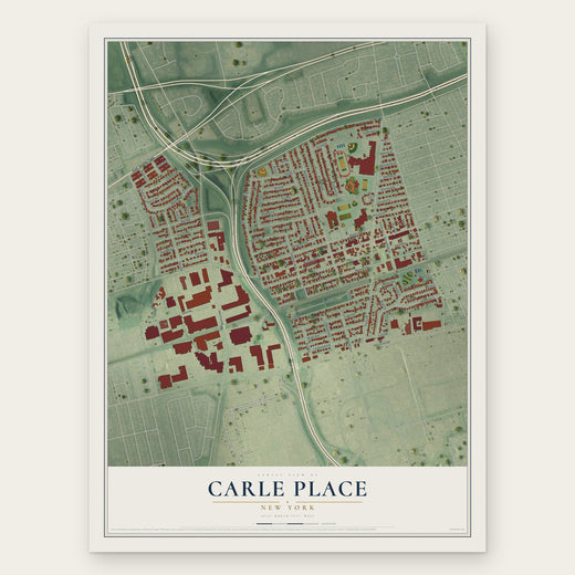 Carle Place, New York map print, the full design