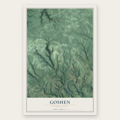 Goshen, Pennsylvania map print, the full design
