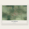 Chambers, Nebraska map print, the full design