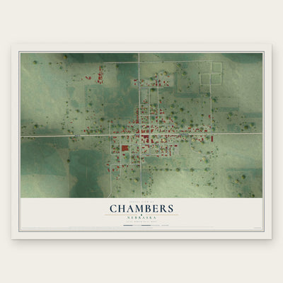 Chambers, Nebraska map print, the full design