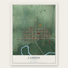 Camden, Indiana map print, the full design