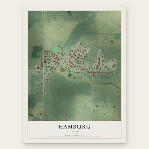 Hamburg, Minnesota map print, the full design