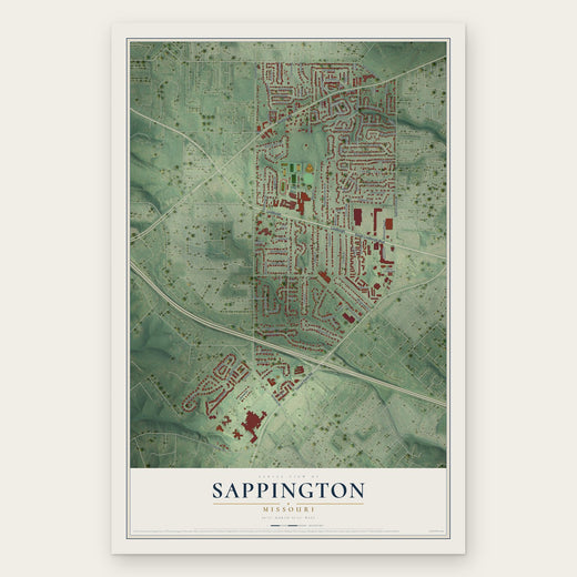 Sappington, Missouri map print, the full design