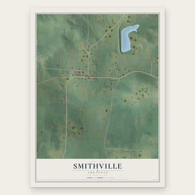 Smithville, Arkansas map print, the full design