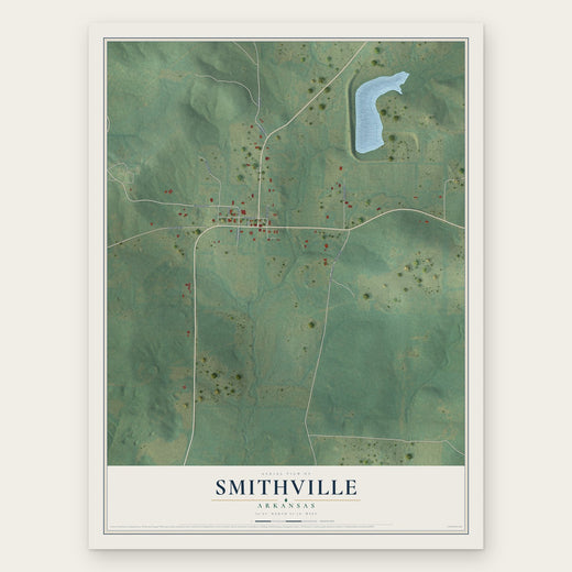Smithville, Arkansas map print, the full design