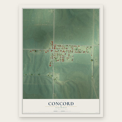 Concord, Illinois map print, the full design