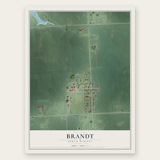 Brandt, South Dakota map print, the full design