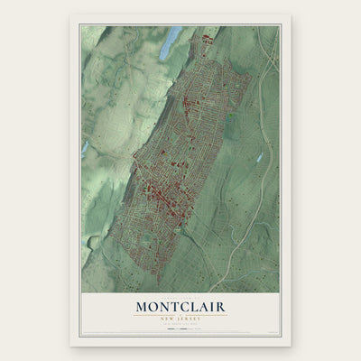 Montclair, New Jersey map print, the full design