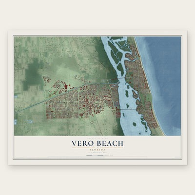 Vero Beach, Florida map print, the full design