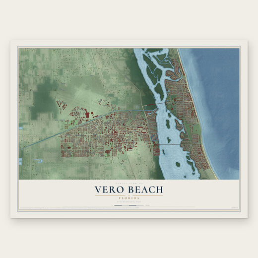 Vero Beach, Florida map print, the full design