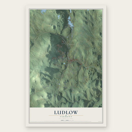 Ludlow, Vermont map print, the full design