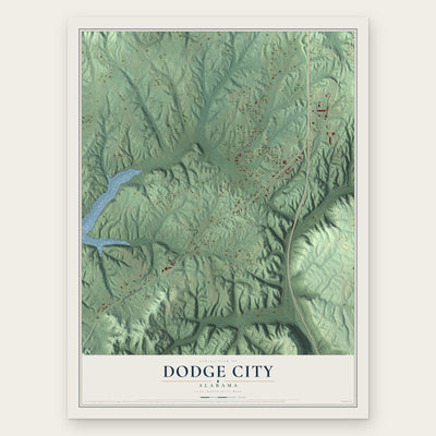 Dodge City, Alabama map print, the full design