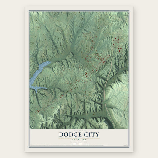 Dodge City, Alabama map print, the full design