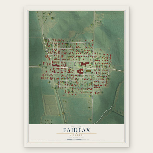 Fairfax, Missouri map print, the full design