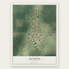 Altona, Illinois map print, the full design