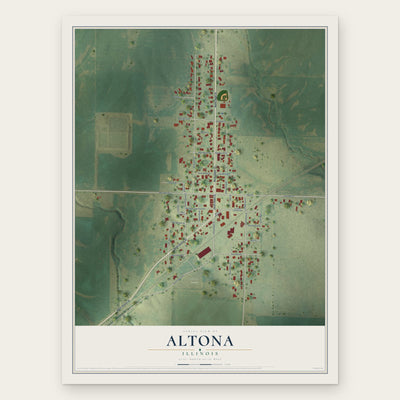 Altona, Illinois map print, the full design