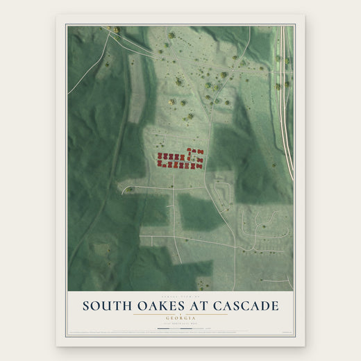 South Oakes at Cascade, Georgia map print, the full design